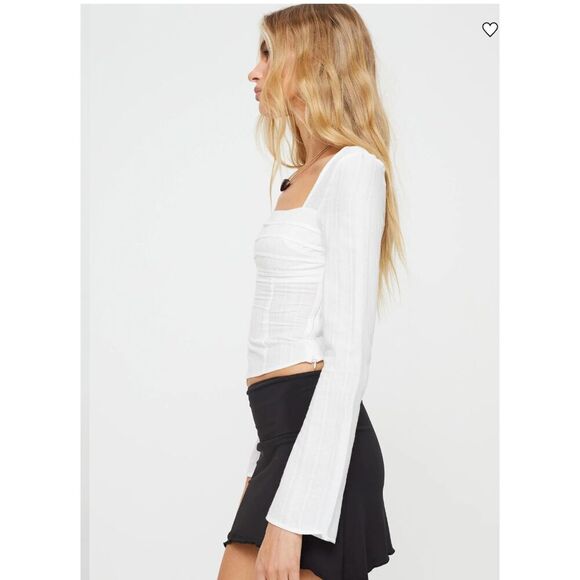 Princess Polly Cottagecore Bohemain Forsyth Long Sleeve Top White Size 6 NWT - Picture 2 of 6